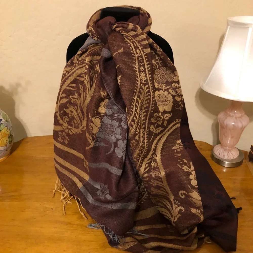 Ladies Paisley Fabrics Printed Viscose Shawl Scarf